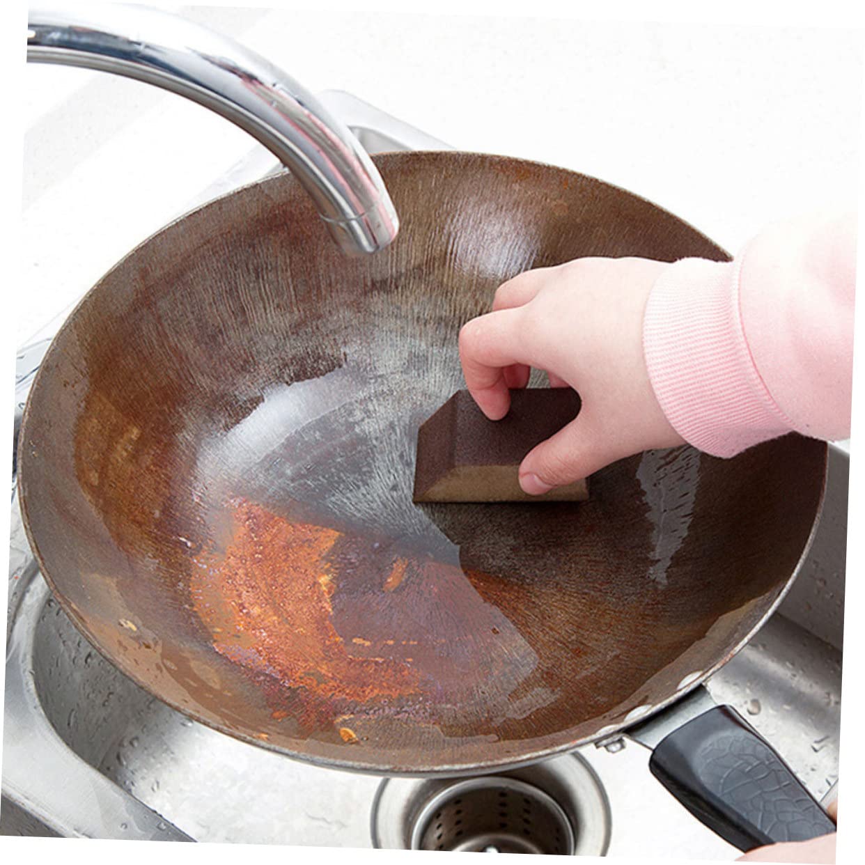 minkissy 50stücke Teiliges Carborundum Schwämme Wiederverwendbare Reinigungsschwämme Für Küche Haushalt Gegen Schmutz Fett Verunreinigungen Für Geschirr Töpfe Und Spülen
