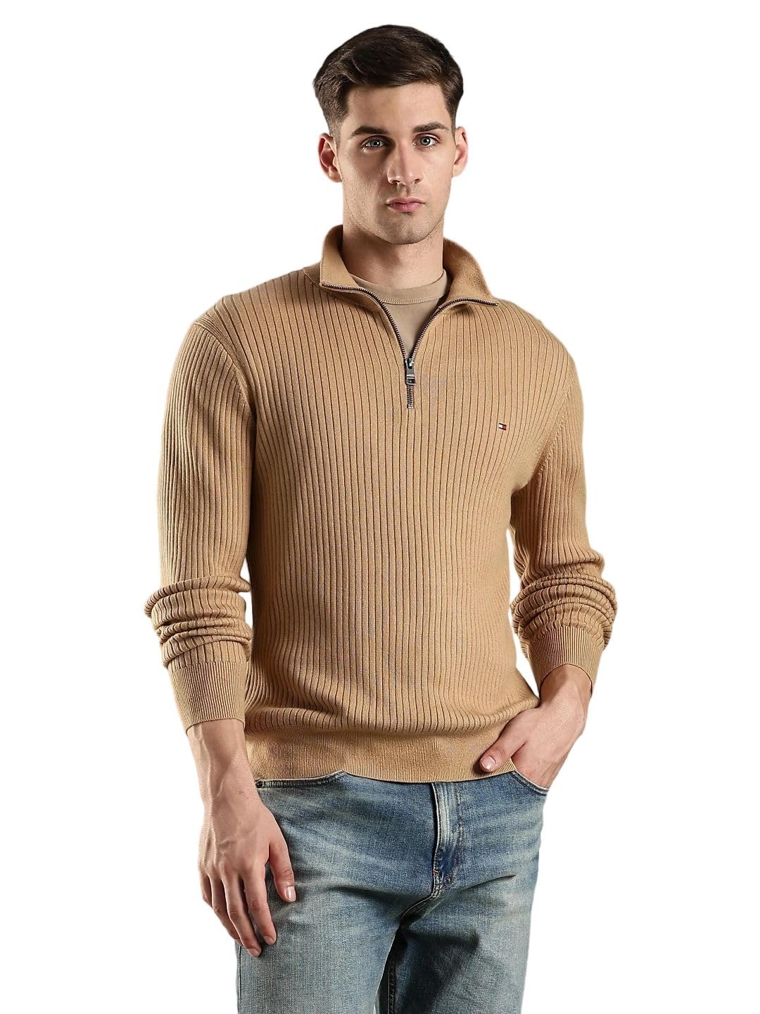 tommy hilfiger Regular fit Cotton Half-Zip Neck Pullover-picture-11
