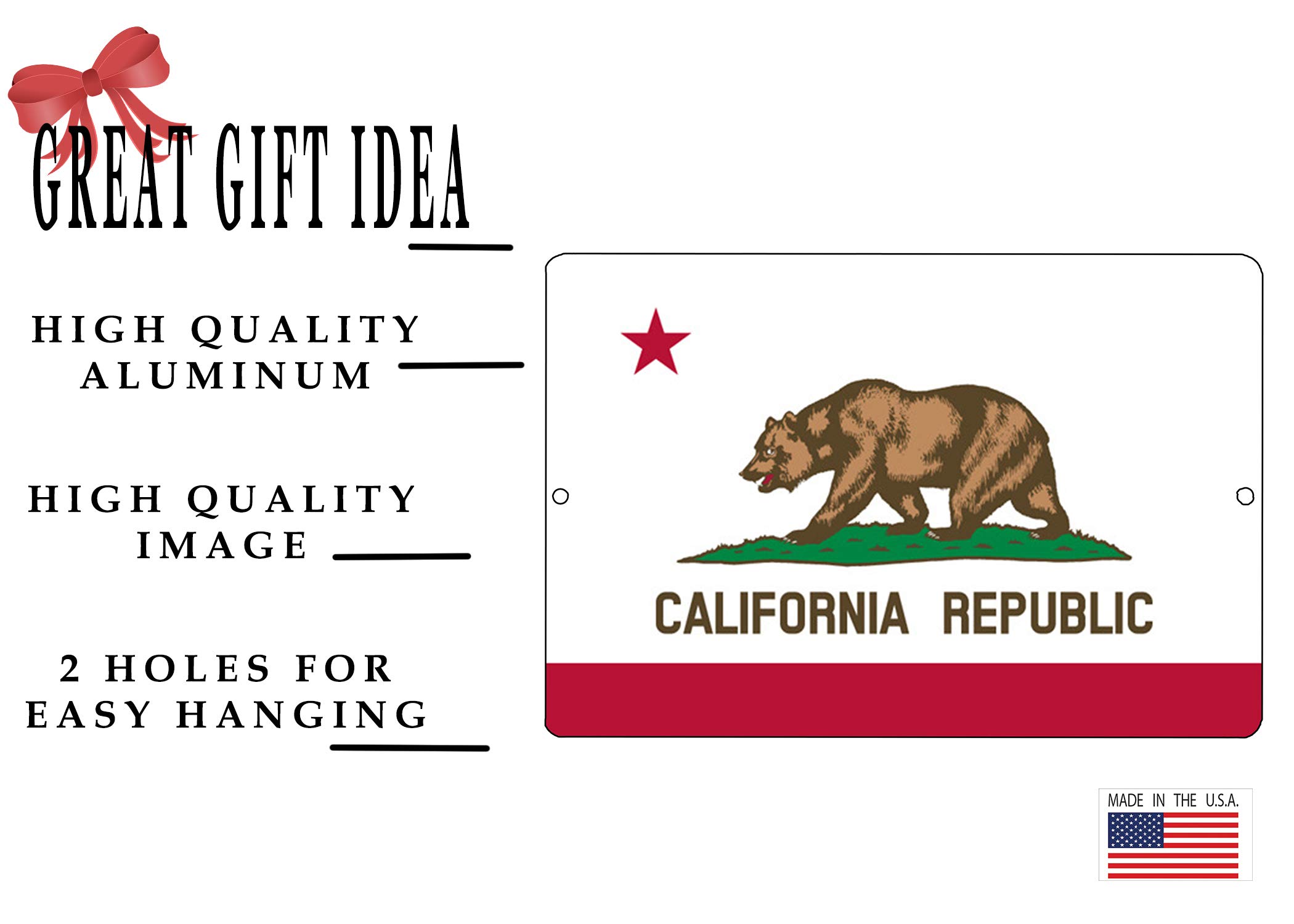 Vintage Metal Wall Decor With State Flag Welcome To California Tin