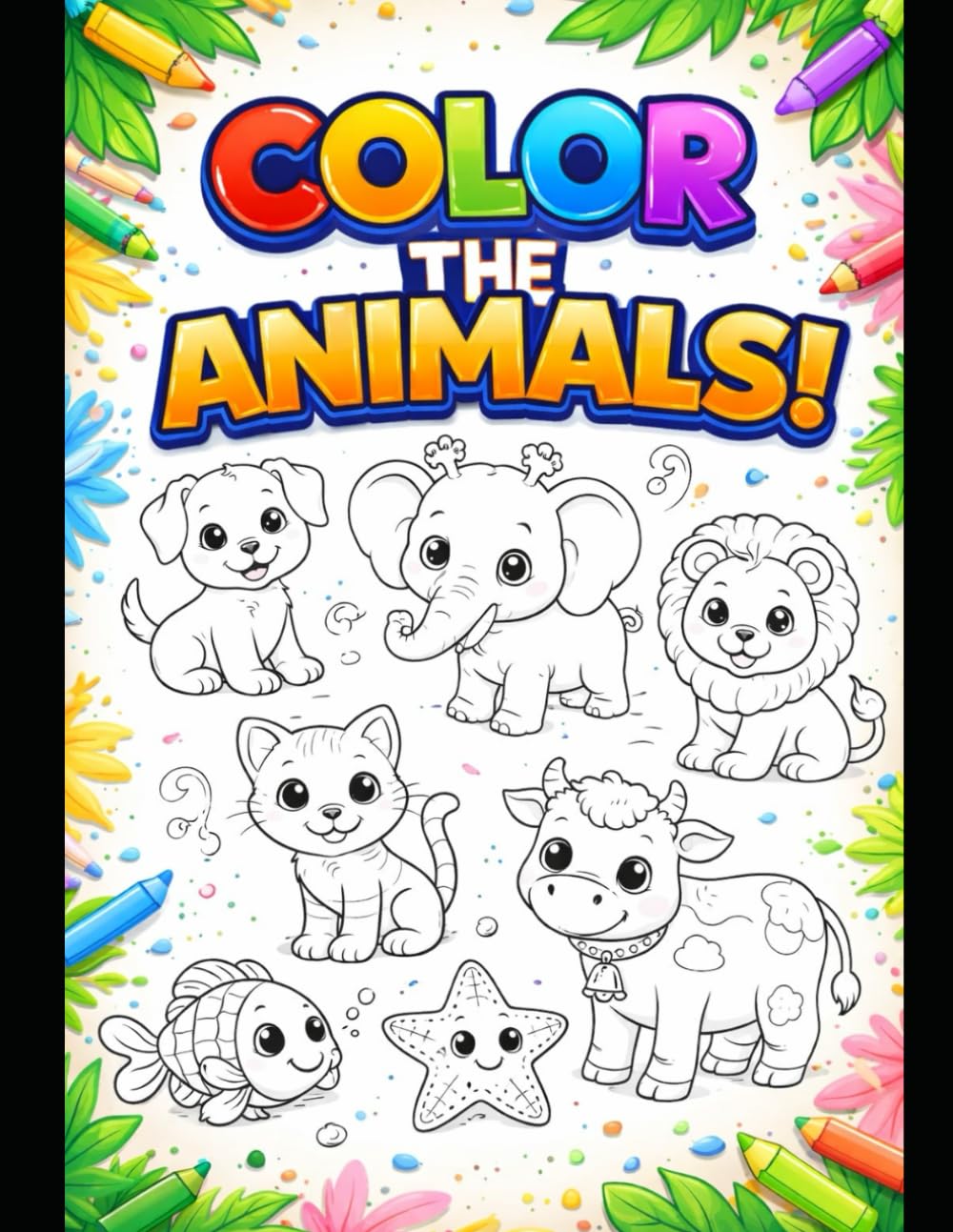 Cute Baby Animals Coloring Book for Kids Ages 3–6