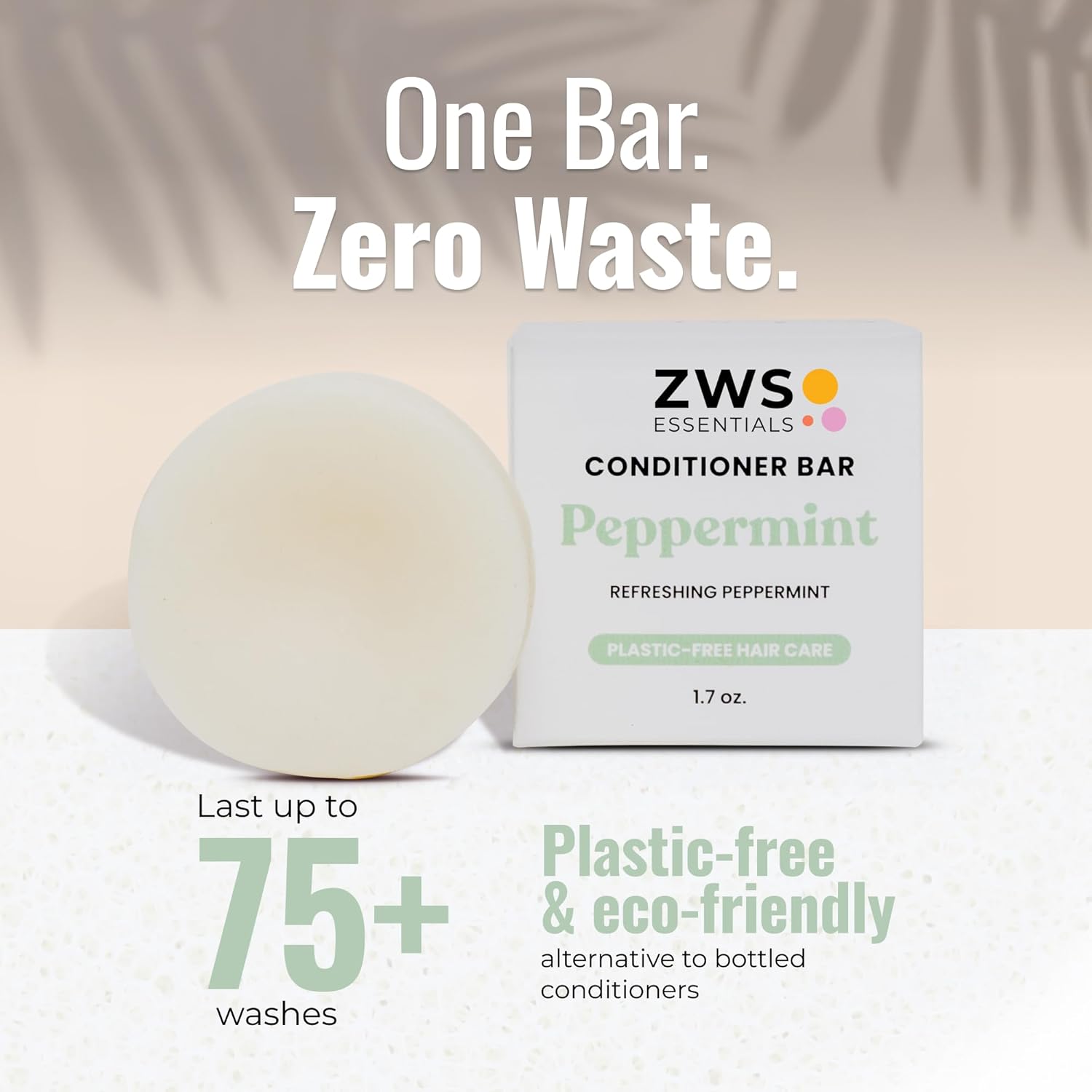 Peppermint Breeze Conditioner Bar, Vegan Solid Hair Conditioner for Oily Hair, Dandruff & Psoriasis, with Refreshing Peppermint, Zero Waste, Travel-Friendly - Image 5