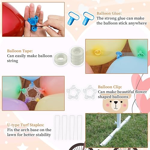 Miniatura 4 de GUATTINE Arcos de boda de 6.6 x 6.6 pies para ceremonia, soporte cuadrado de arco de globos de metal, soporte de telón de fondo para arco de boda