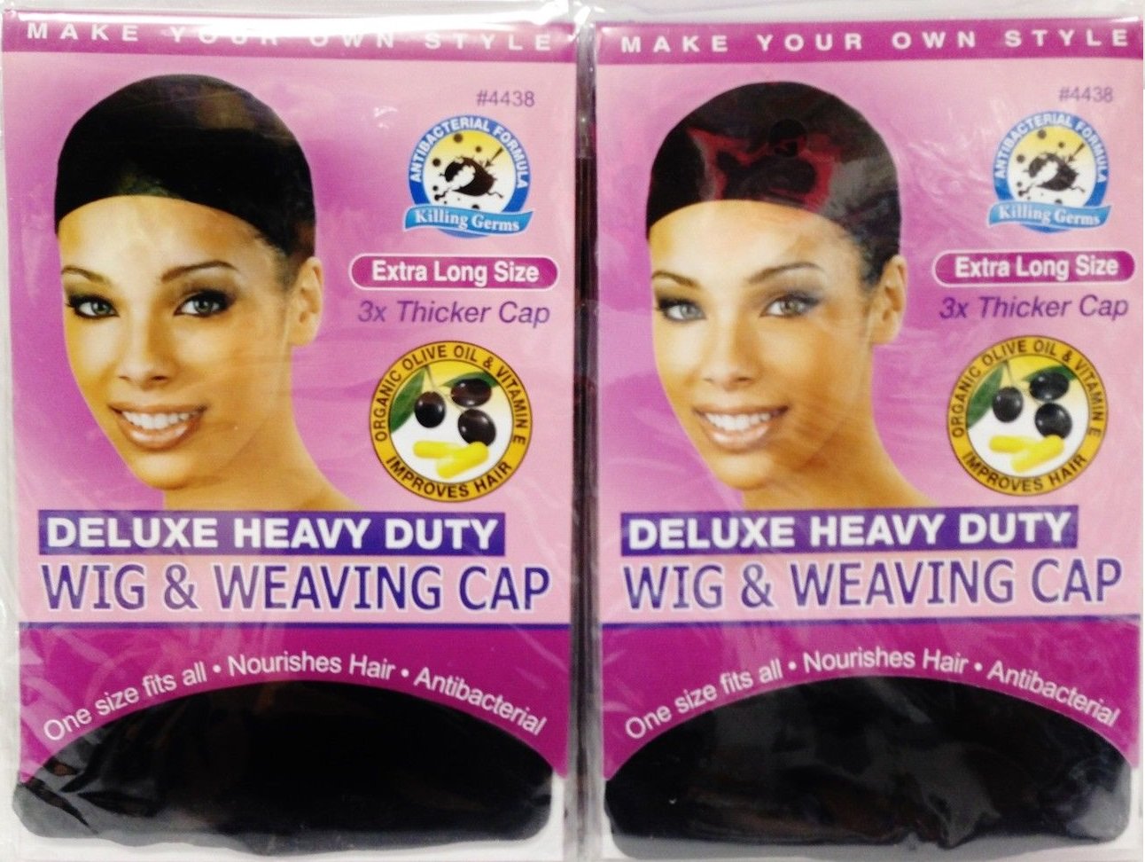 Annie (1pc) - Deluxe Heavy Duty Wig & Weaving Cap (Black) 4438 (3pcs)