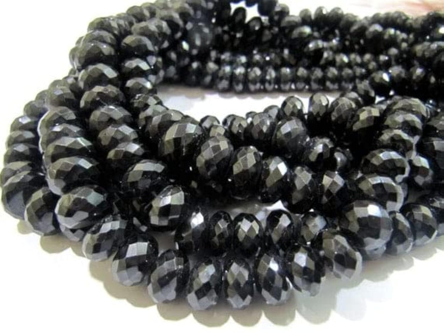 Spinelle noire naturelle perles de 8-10mm dégradées pour joaillerie haut de gamme