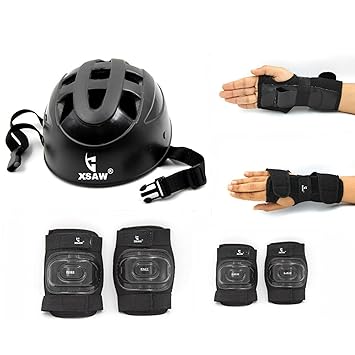 Skating Guard, Protective Skating Guard Kit Skate, Cycling Protection Set Multi Sport Gear for Children, Helmet Elbow Guards Knee Caps & Hand Gloves (Small ( 3 to 7 Year))