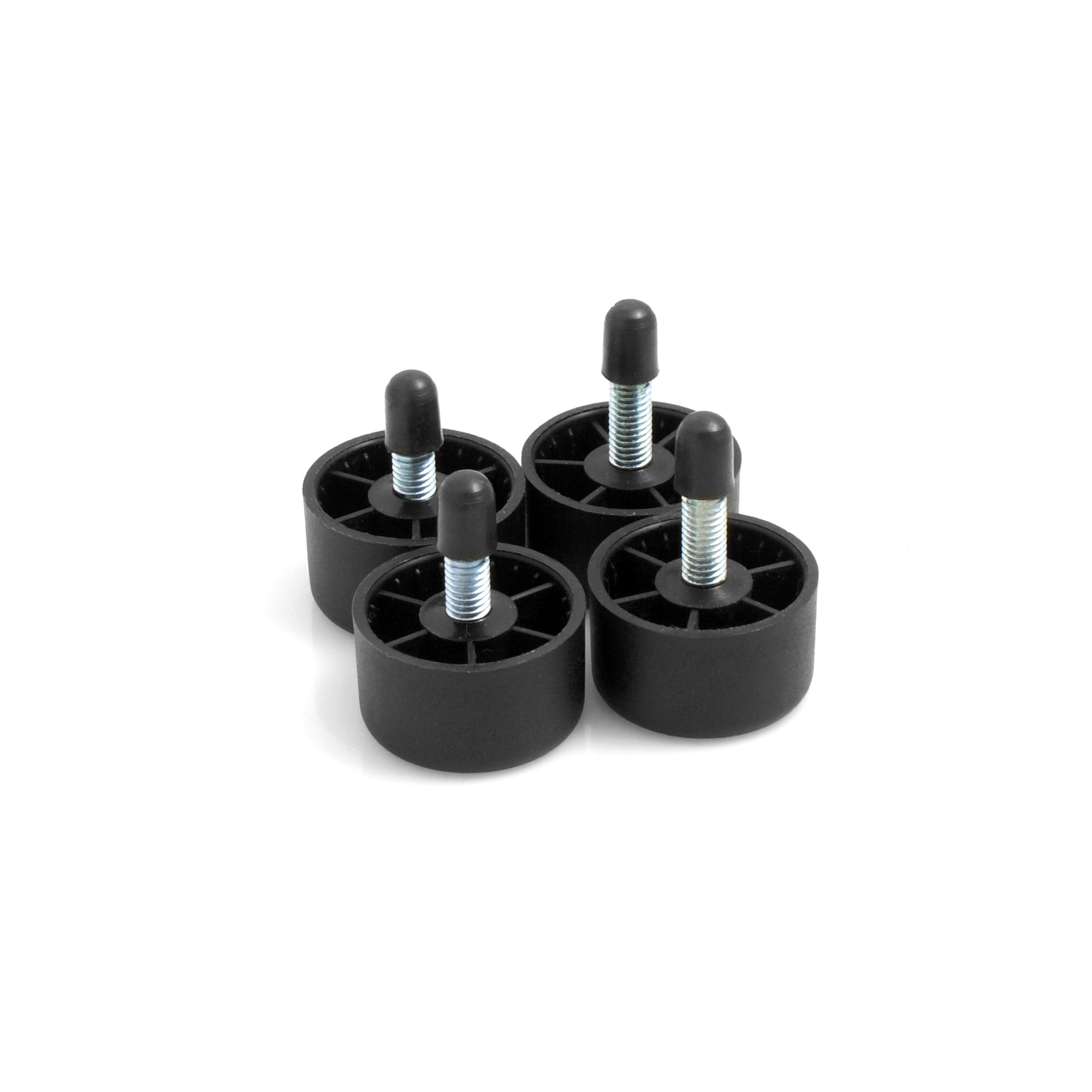 Design61 Möbeluntersetzer Ø30/27 x H18 mm, 4 Stück – Schrauben bereits montiert