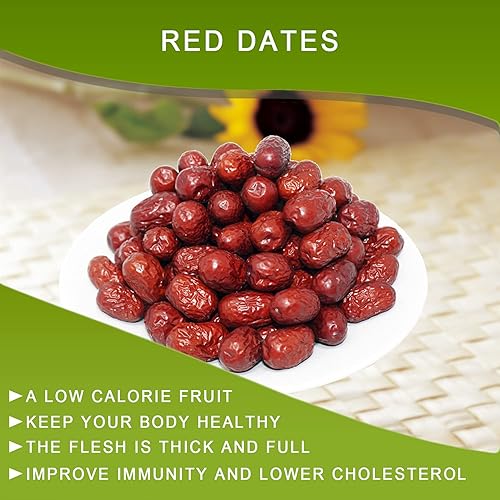 Miniatura 5 de DABC OAK LAND Dátiles secos, alta nutrición, altas vitaminas, dátiles rojos, aperitivos, frutas secas, azufaifo rojo dulce envasado en Estados Unidos