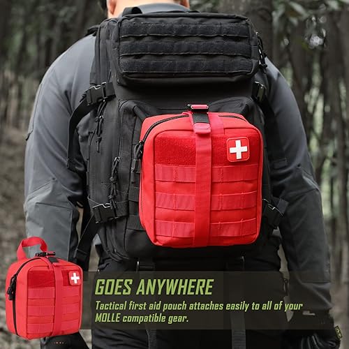 Miniatura 7 de LIVANS Bolsa táctica de primeros auxilios, Molle EMT, bolsa médica militar IFAK, kit de supervivencia de emergencia al aire libre, diseño de