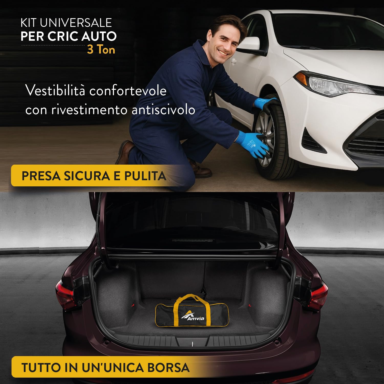 Cric per Auto 3 T | Cric a Forbice Universale Portatile per SUV