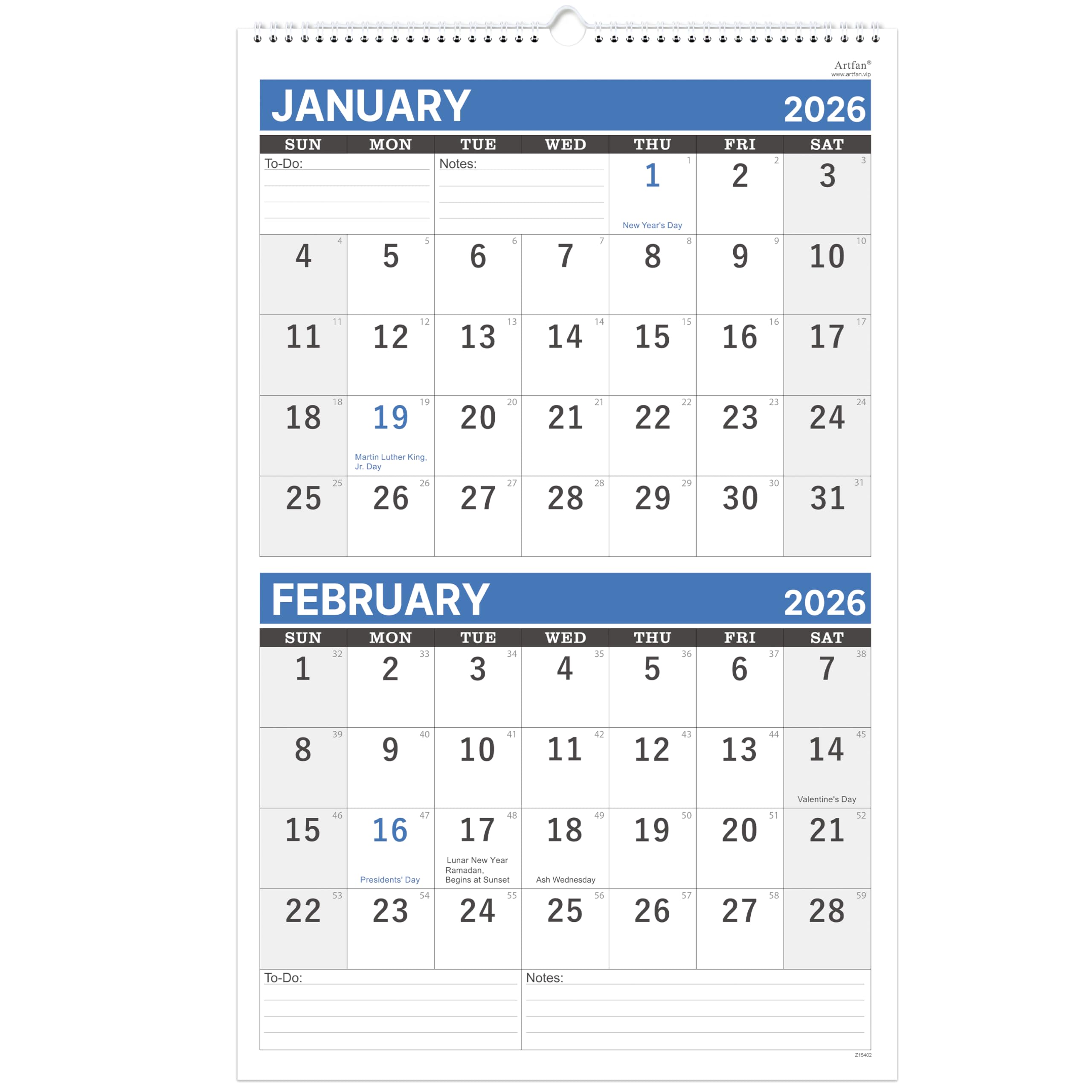 Amazon.com: 2026 Wall Calendar - 2 Month Wall Calendar 2026