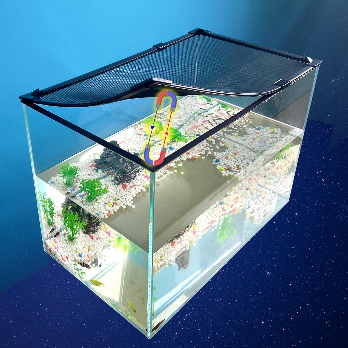 Couvercle de réservoir à poissons magnétique DIY (94X46CM,) Couvercle d'aquarium