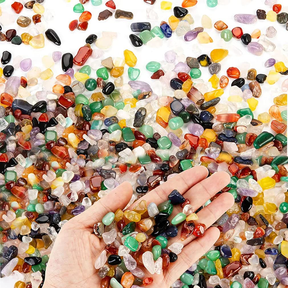 REVHQ Colorful Crystal Decorative Rocks 0.3" Polished Stones for Vase Filler Aquarium Fish Tank Gravel Air Plant Flower Pots Succulents and Landscape Bottom Decor Handwork DIY Craft