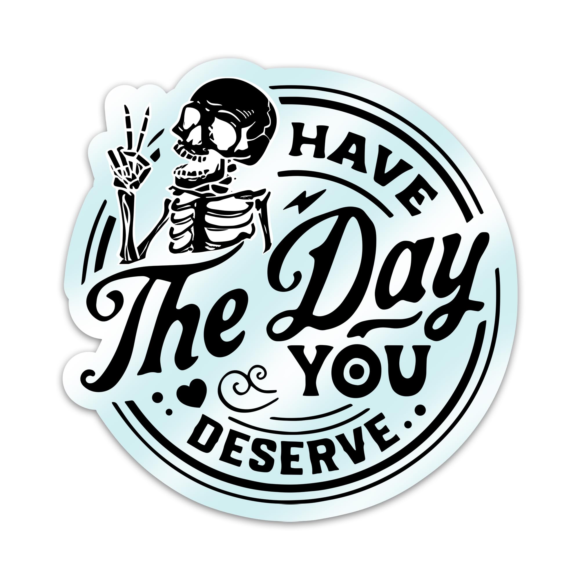 Calcomanías de vinilo impermeables de calavera sarcástica para personalizar tu laptop