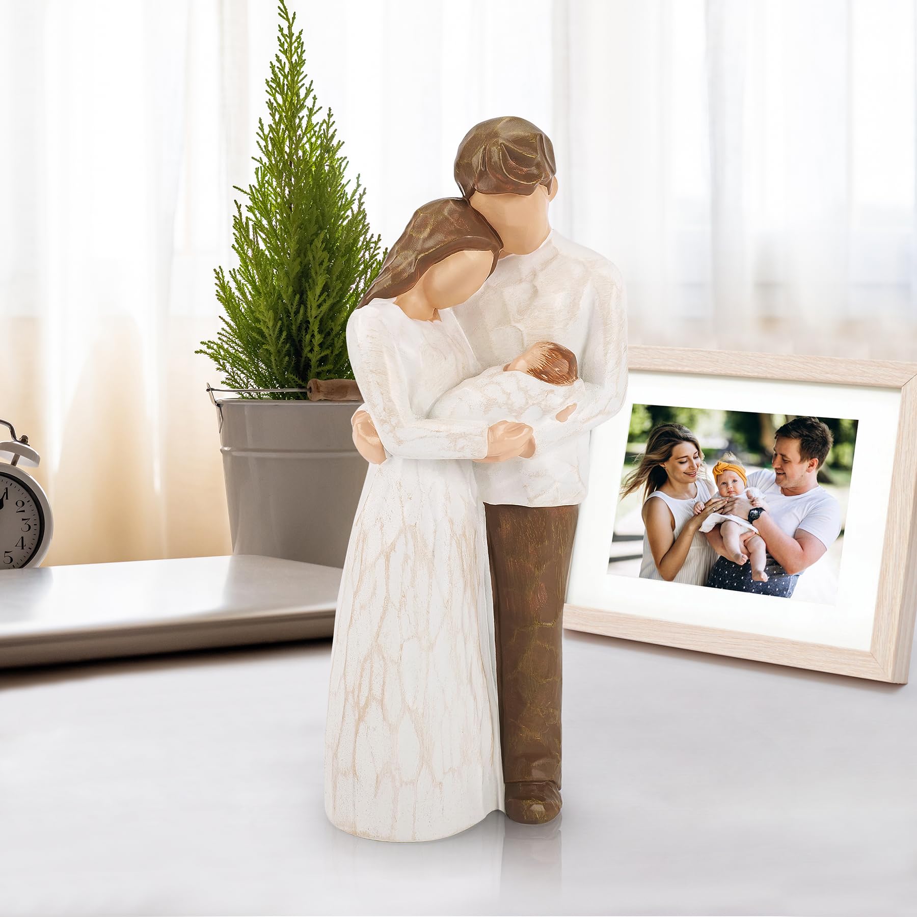New Parents Gifts for Couples,New Mom Gifts for Women,A Family of Three Figurines Hand-Painted,Gift for First Time Mom and Dad,Parents and Baby Figurines,Moms Gift for Mother's Day
