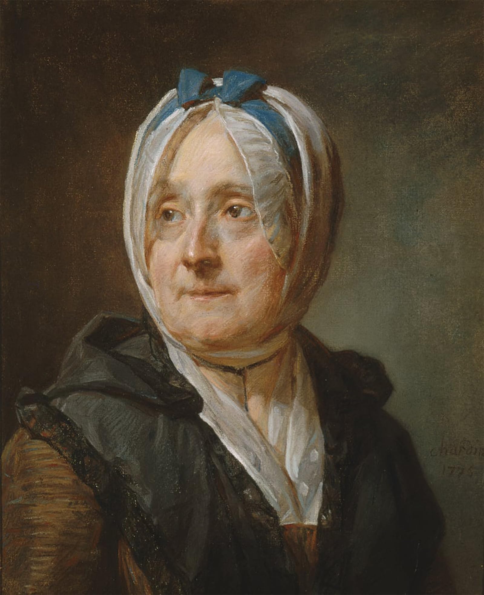 POSTERIIk Famous Modern Artwork Art Mural Portrait of Madame Chardin by Jean Baptiste Simeon Chardin Oil Paintings Pictures for Home Decor 60x90cm