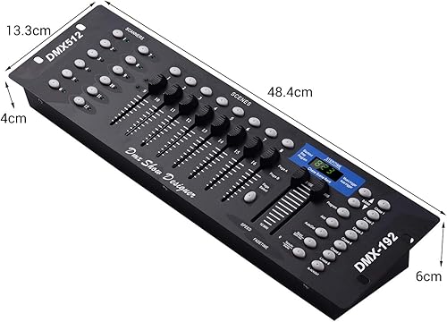 Miniatura 5 de JINGFENG DMX512 Panel de consola controlador de luz 192CH Función de programación Activado por sonido con antena de pantalla LED para escenario DJ