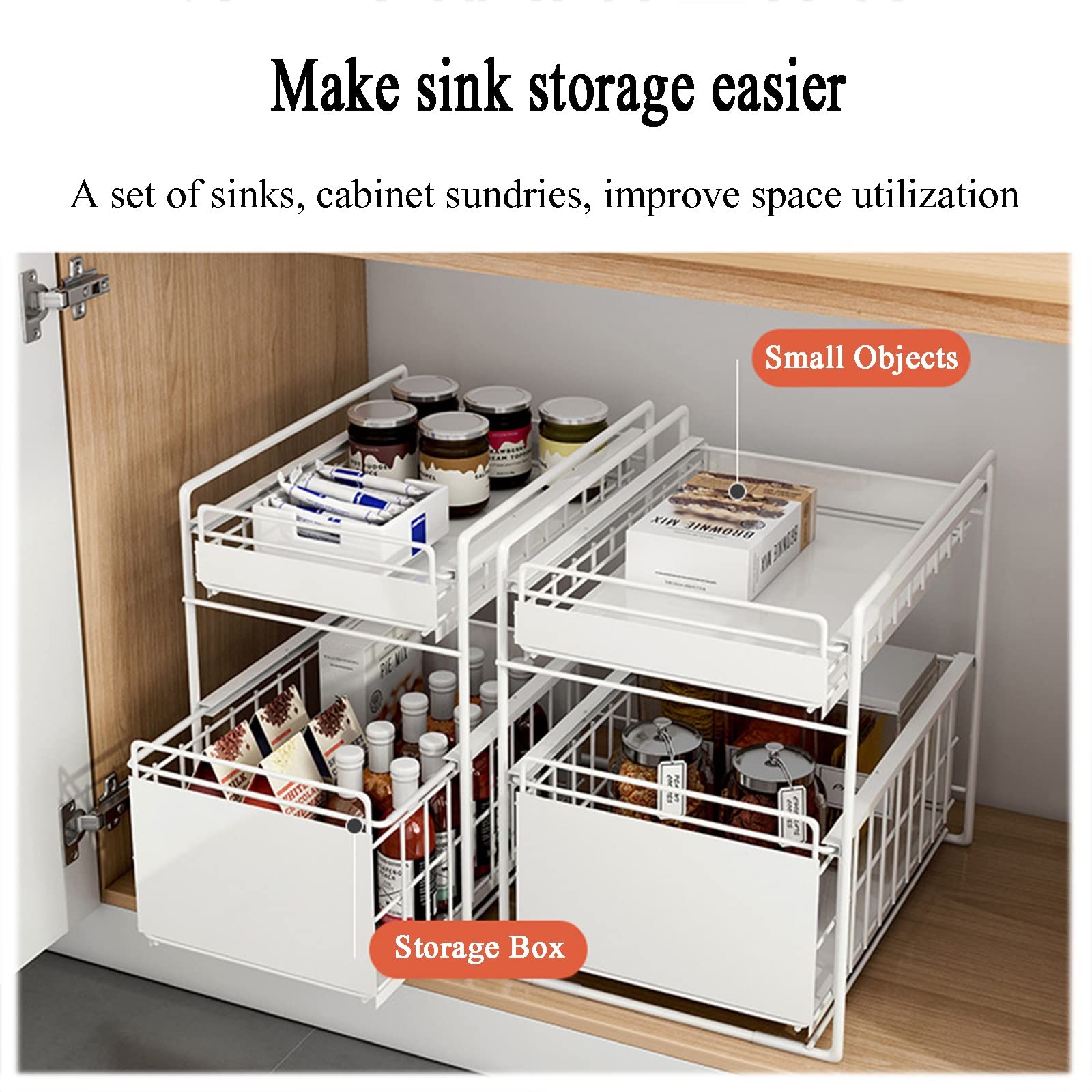 Nizer - Scaffale portaoggetti multiuso per cucina e bagno, ripiano regolabile per armadietti, mensola salvaspazio sotto l'armadio (nero, 2 ripiani)