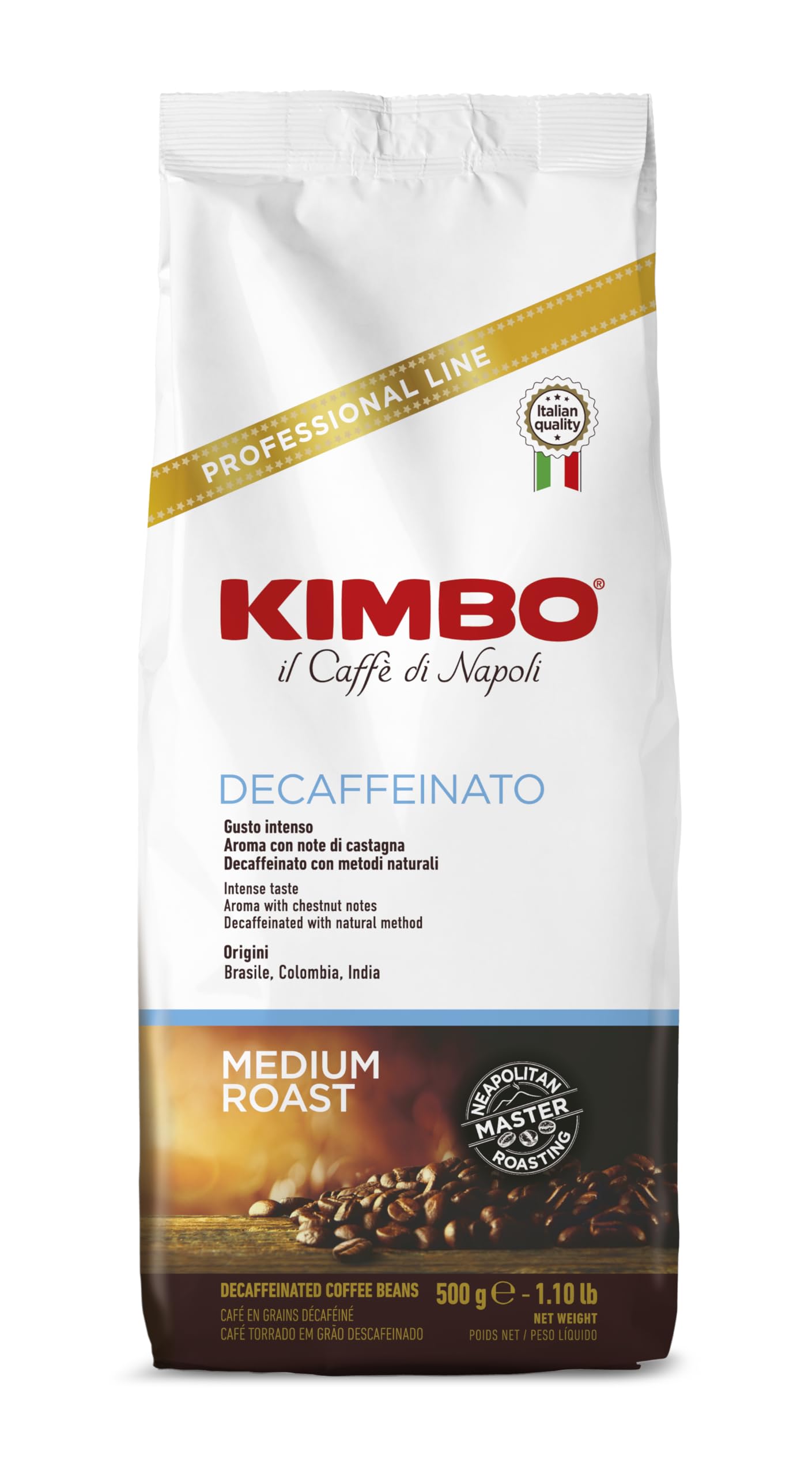 Kimbo Brown Decaf Coffee Beans - 500G