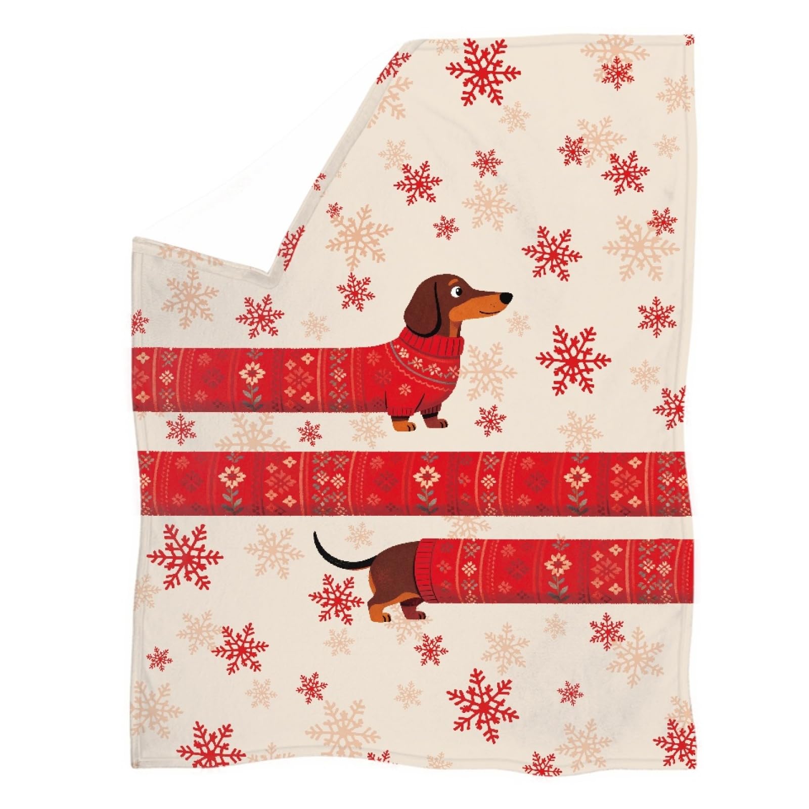 Couverture teckel de Noël respirante Amzbeauty plaid chaud canapé lit voyage