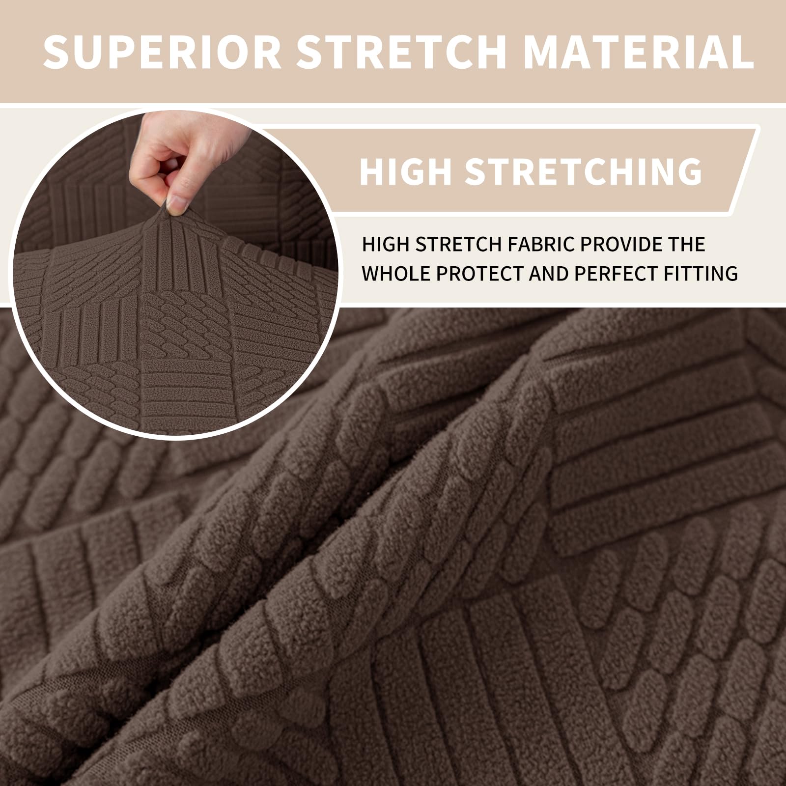 Ystyle Stretch Stoelhoezen 6 Stuks, Moderne Elastische Stoelhoes, Universele Eetstoelhoezen Voor Eetkamerstoel, Verwijderbare Wasbare Eetkamerstoelhoezen Voor Thuis Restaurant Hotel, Beige