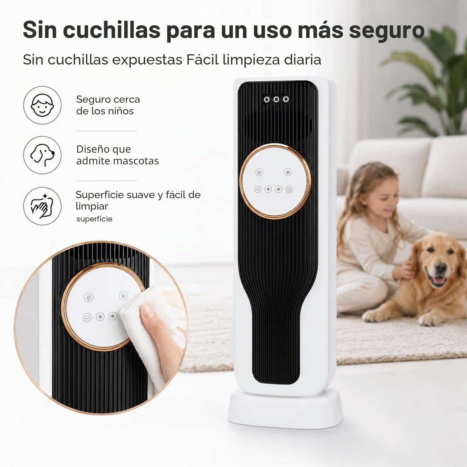 Enfriador de Aire con 5 Modos Frío y Calor, Climatizador Evaporativo con Oscilación de 180° y Depósito de 3L, Aire Acondicionado Portátil para Hogar Oficina Salón y Dormitorio (Blanco)