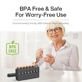 Weekly Pill Organizer 2 Times a Day - Am Pm Pill Box 7 Day, Large Twice Medicine Pill Case for Daily Medication, Vitamins, Fish Oils, Supplements Portable Week Pill Holder Container, Latte