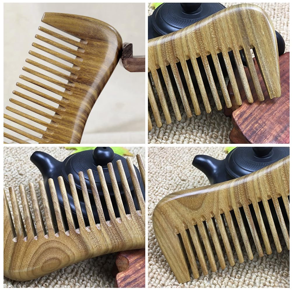 Drewniany grzebień 12 cm, naturalny grzebień z drzewa sandałowego dla mężczyzn i kobiet, drewniany grzebień do masażu z bawełnianą torbą, do toreb i toreb fitness