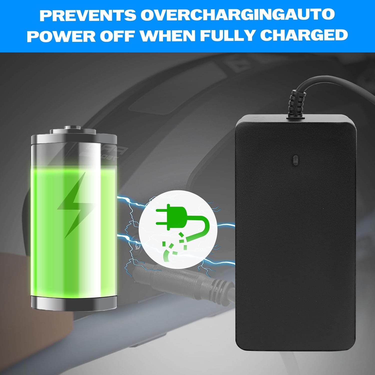 Battery Charger for Super 73 ZX/S2/RX/Z S R Adventure Series, 48V Battery Power Adapter, Replacement Part for Super 73 (3A)