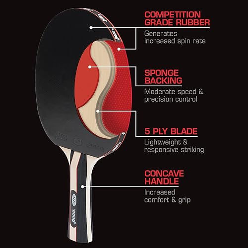 Miniatura 2 de Penn 3.0 Competition Ping Pong Paddle - Paddle de tenis de mesa con hoja de 5 capas
