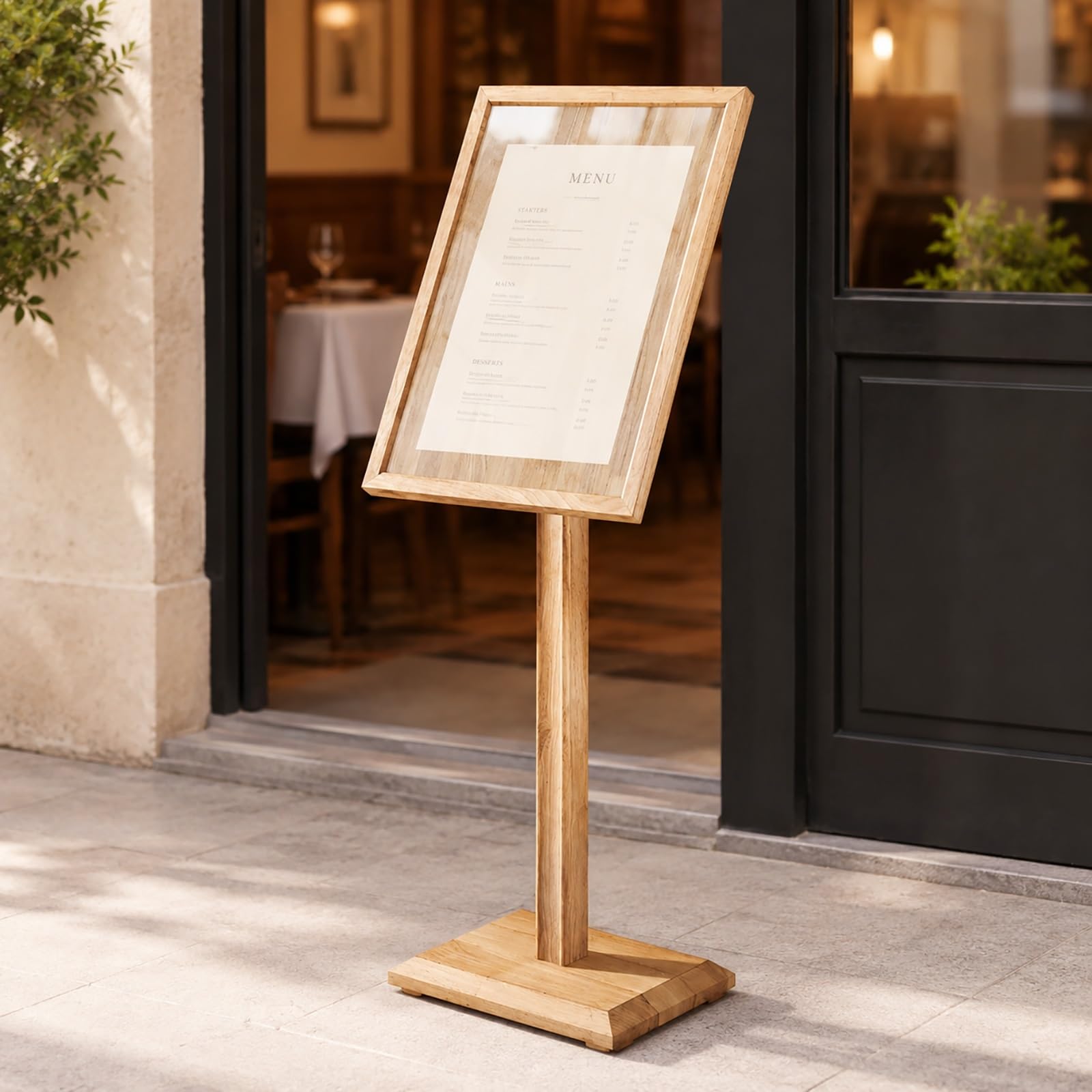 Soporte para póster de madera maciza antiarrugas con vidrio templado 1