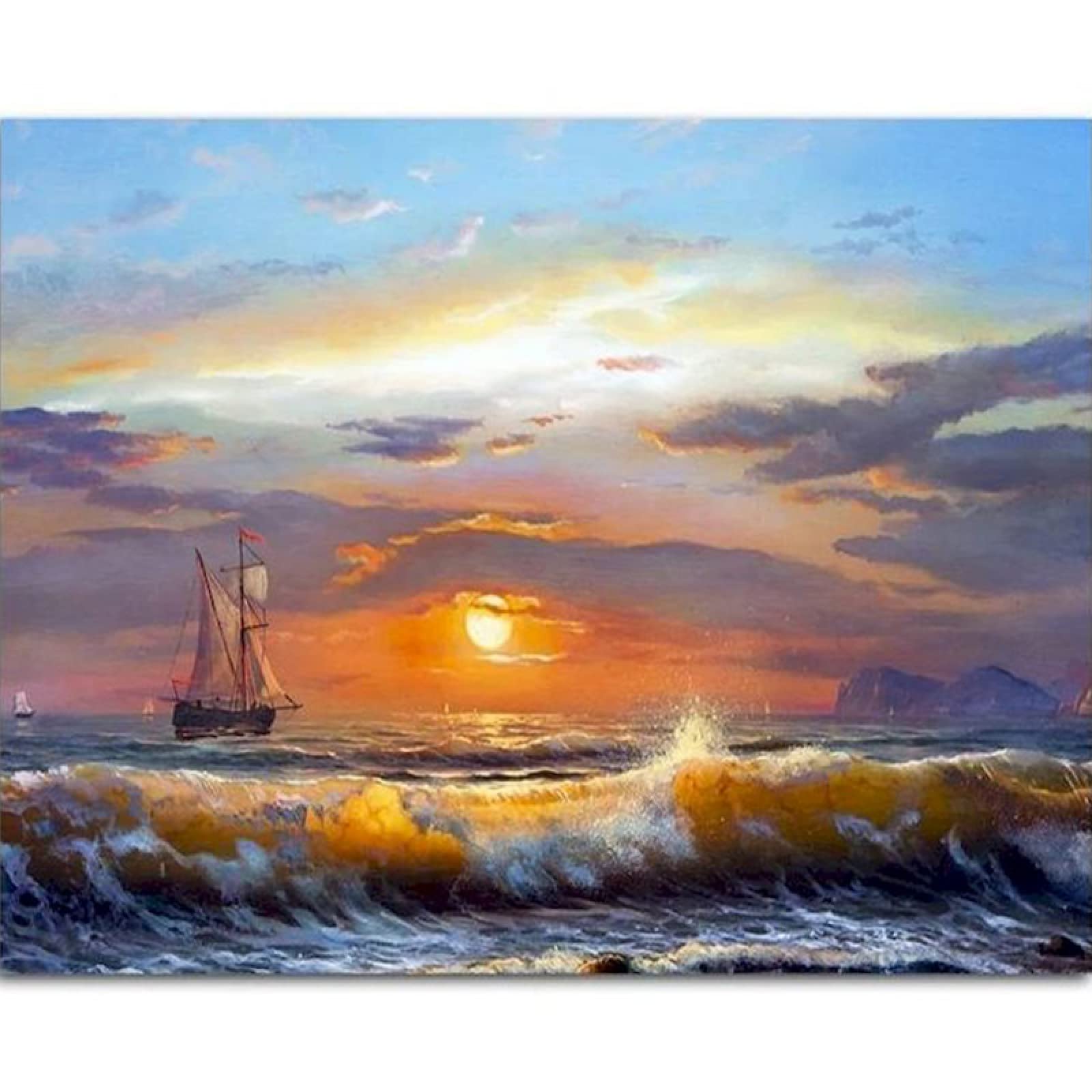 Malen Nach Zahlen Für Erwachsene – Piratenschiff Auf Leinwand 40x50 Cm – Inkl. Farben & Pinsel – DIY Kunstwerk