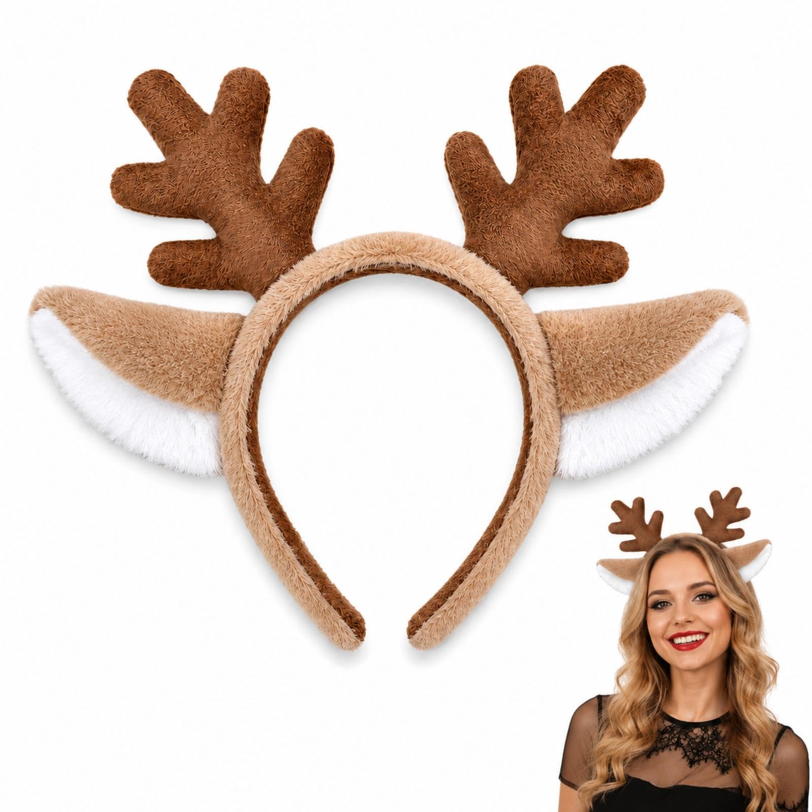 Yehhua Reindeer Antler Headband Halloween Costume,Reindeer Ears Headband