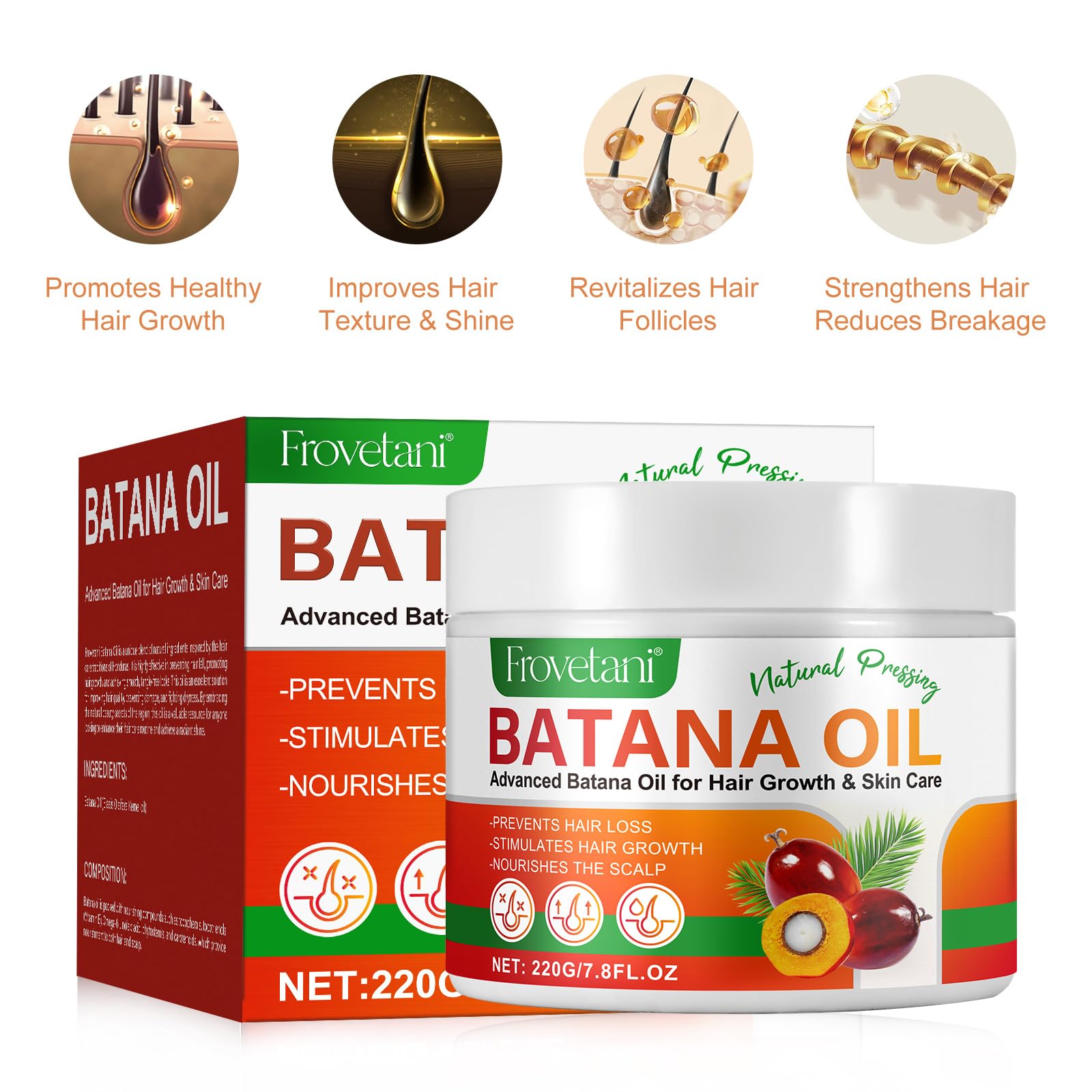 Batana Oil for Hair Growth 100% Natural Raw Batana Oil for Scalp & Hair Growth, Repair Damaged Hair & Skin - Image 3