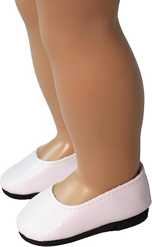 Miniatura 4 de American Fashion World Zapatos planos rojos, blancos y negros para muñecas de 18 pulgadas | Paquete de 3 | Calidad premium y diseño moderno |