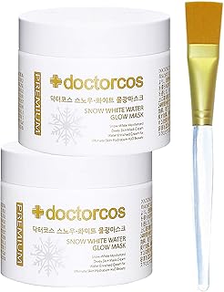 DOCTORCOS Snow White Water Glow Mask Cream | Moisturizing Sheet Free Sleeping Pack (2 Original + Brush)