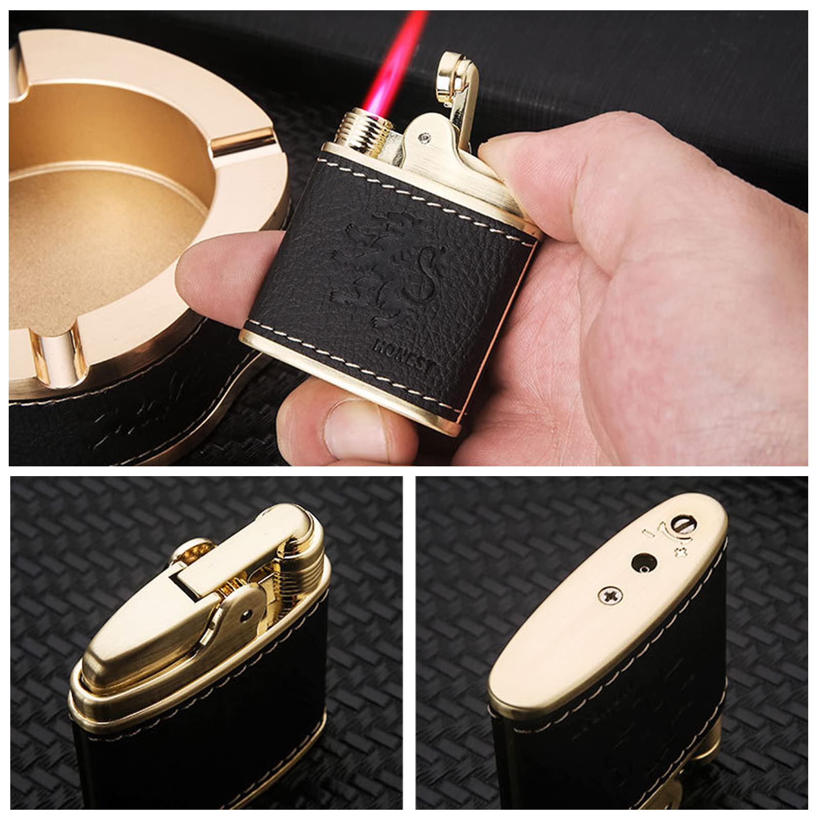 Amazon.co.jp: シガレットライターと灰皿セット、強力なジェットレッド