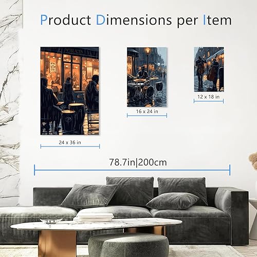 Miniatura 4 de Rubelike Lienzo decorativo para pared de banda de jazz, arte de pared de saxofón afroamericano, impresión de pinturas musicales, póster abstracto