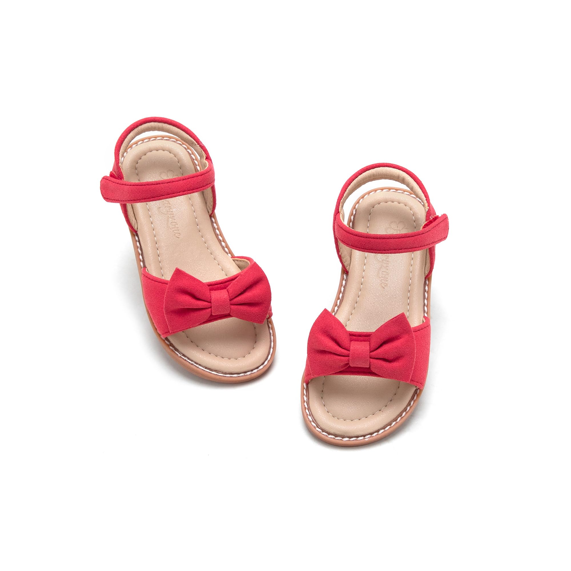 Flaryzone Toddler Girls Sandals Open Toe Flat Flower Girl Dress Shoes