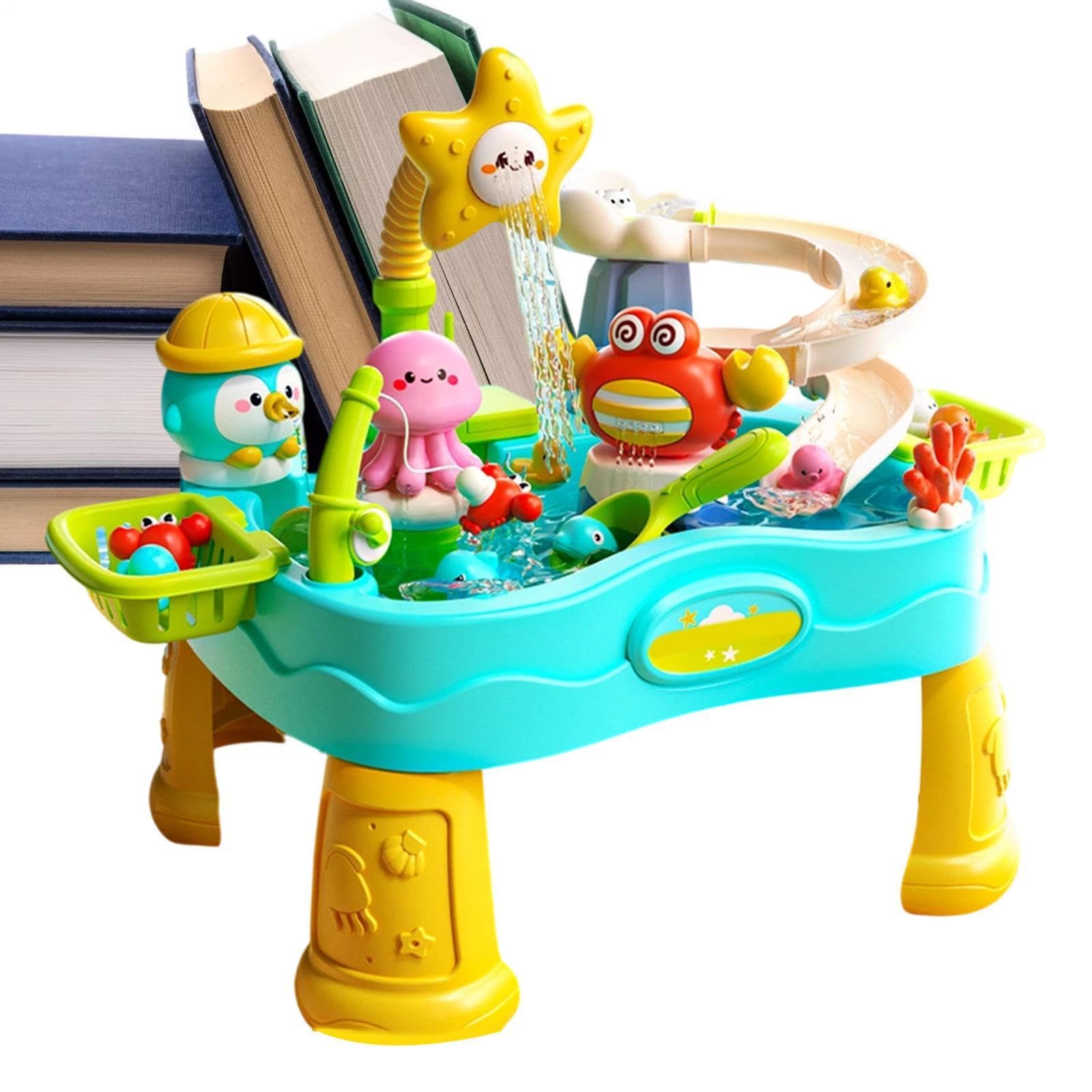 Wasserspieltisch für Kinder Elektrisch, Bunt, Höhenverstellbar, Tragbar | Outdoor-Wasserspieltisch für Garten, Hof, Rasen, Terrasse, Balkon für Garten, Pool, , Terrasse, Balkon, Rasen, Wiese
