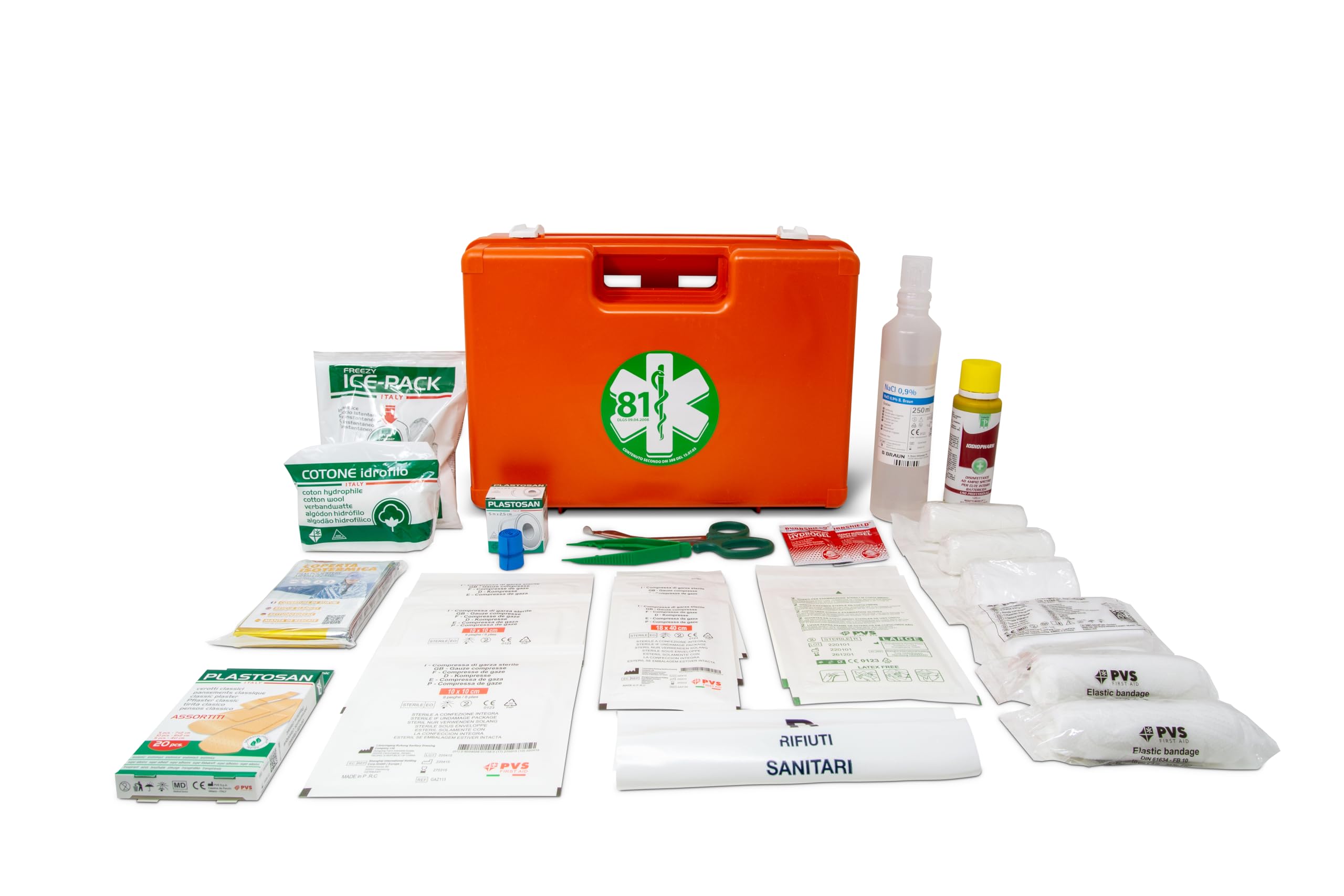 Valigetta di Pronto Soccorso attacco a parete Tenuta ermetica ALL. 2 contenuto maggiorato FINO A 2 LAVORATORI 335x250x123 mm