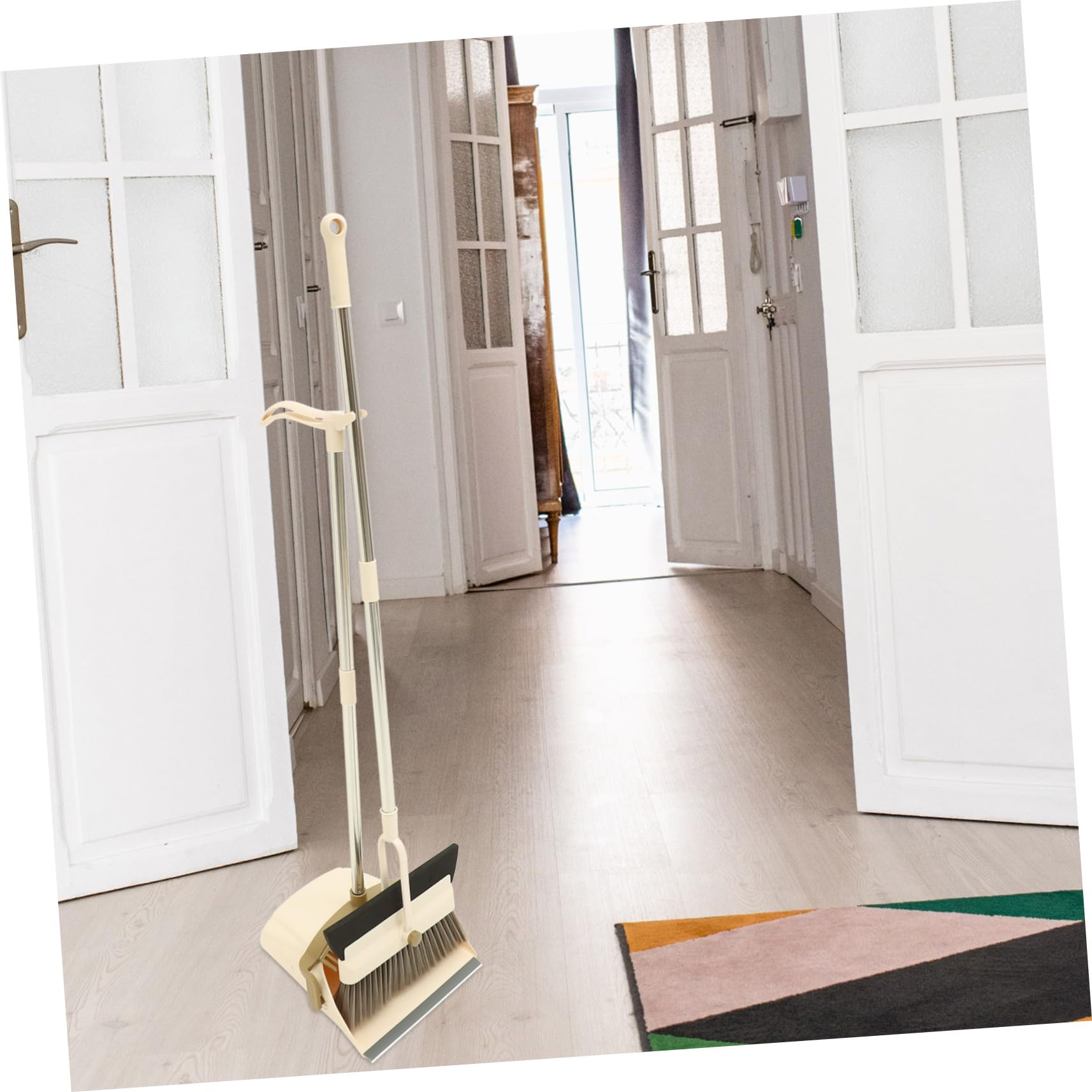 Ipetboom Juego de Escoba y Recogedor Mini Trapeador, Cepillo de Limpieza Hogar Cerdas Densas y Mango Largo para Limpieza del Suelo en Casa