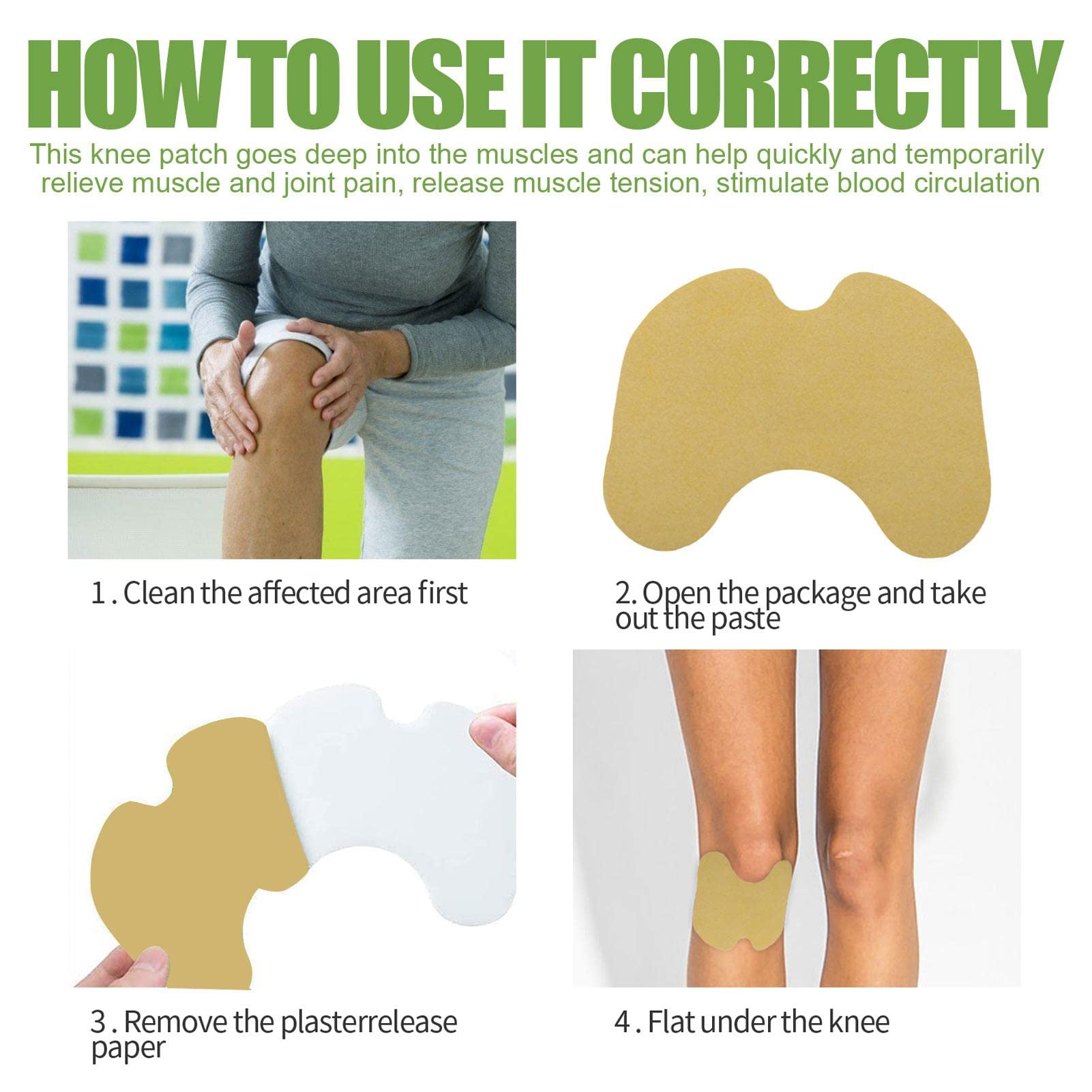 60pcs Relief Knee Patch, Wormwood Knee Patch, Knee Plaster Joint Pain - View #3