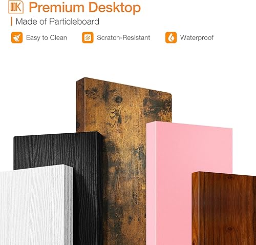 Miniatura 8 de ODK Escritorio pequeño, escritorio de computadora pequeño de 27.5 pulgadas para espacios pequeños, escritorio compacto con almacenamiento,