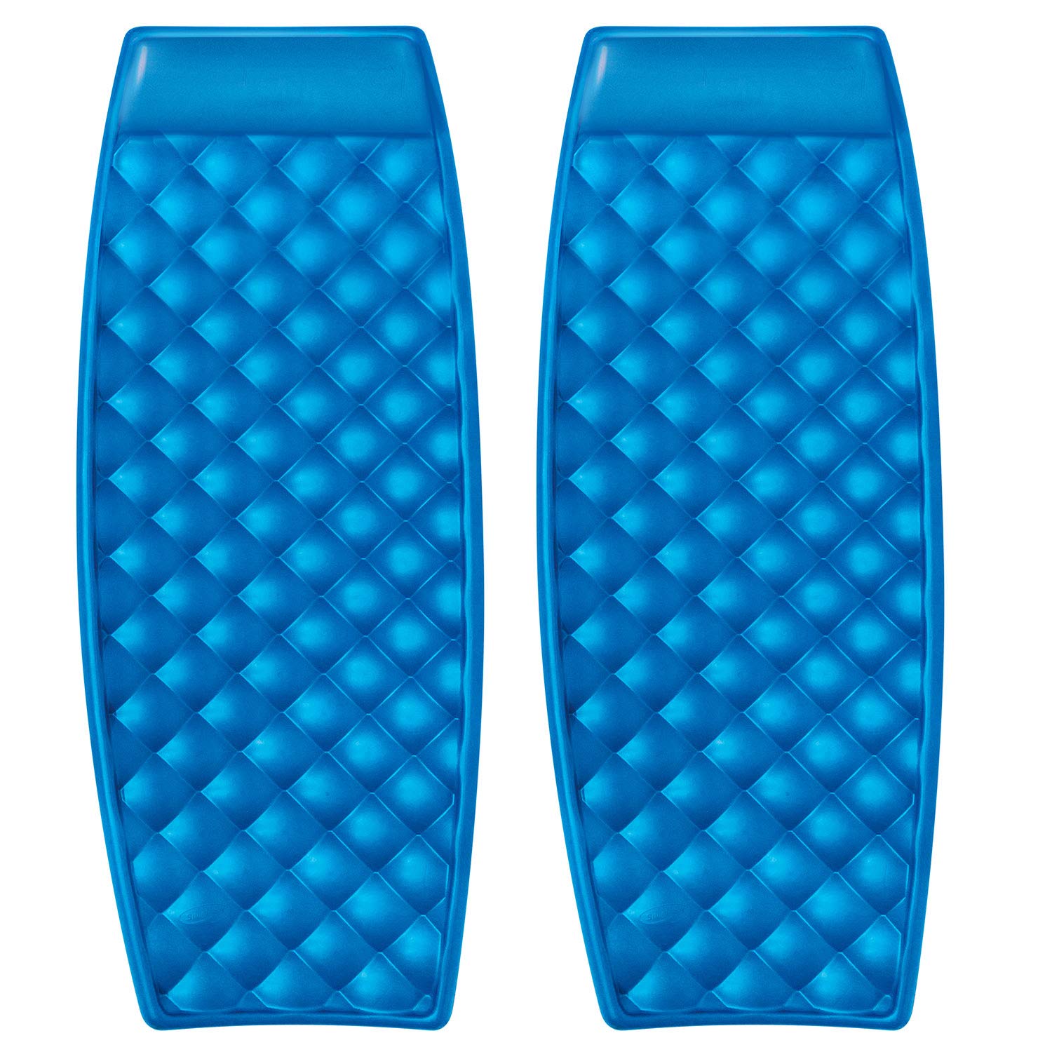 SwimWays Aquaria Luxury Solana Lounge Float Lounger Recliner Chair Raft with Cell Foam for Adult and Kid Beach, Lake, or Water Lounging, Blue (2 Pack)