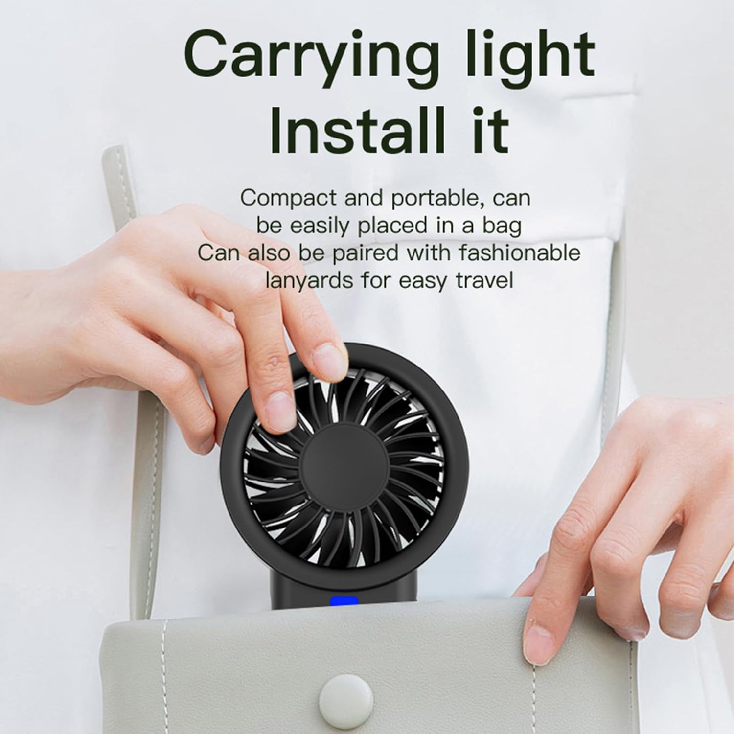 Handheld Solar Fan Portable Small Solar Power USB Charging Small Pocket with 5 Speed USB for Office Cooling Fan for Travel