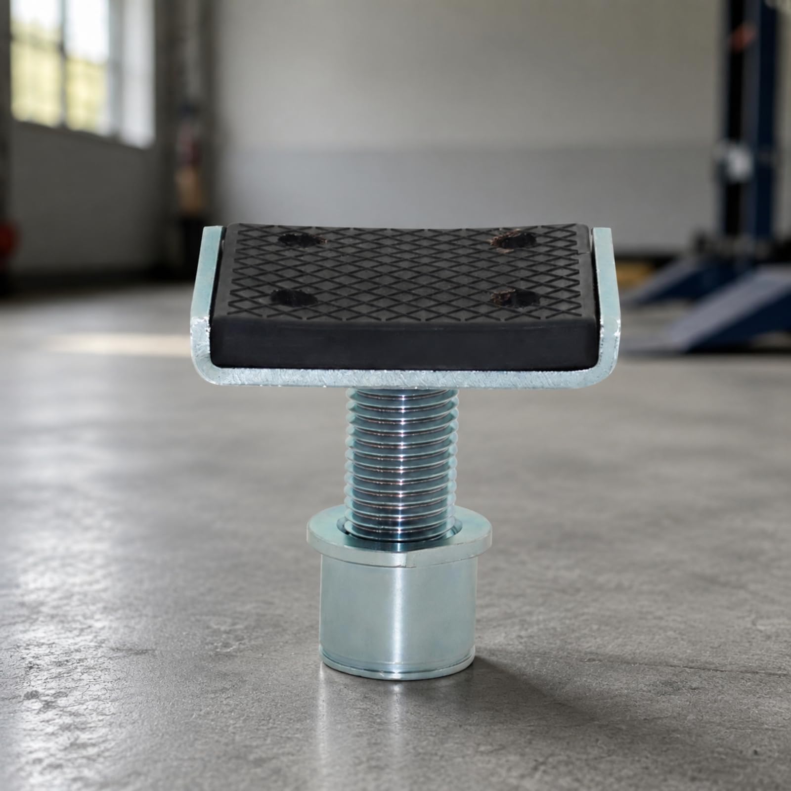 Almohadilla Elevación para Coche con Superficie Goma Texturizada y Varilla da Acero Ajustable para Soporte Chasis en Talleres y Domésticos, 60MM