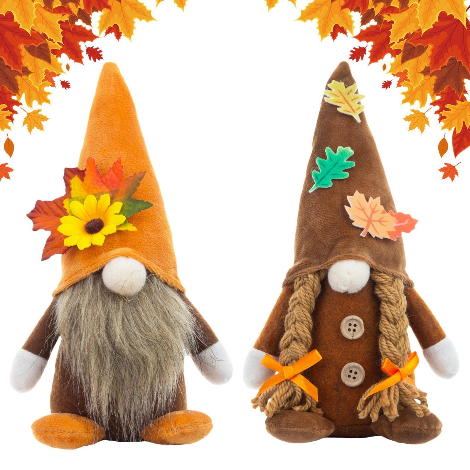 Herbst- aus Plüsch, Thanksgiving-Herbst-Zwerge mit Sonnenblume, Sammelpuppe für Zimmer, Schreibtisch, Schlafsaal, Urlaub, Schule, Wohnung, Büros, Desktop
