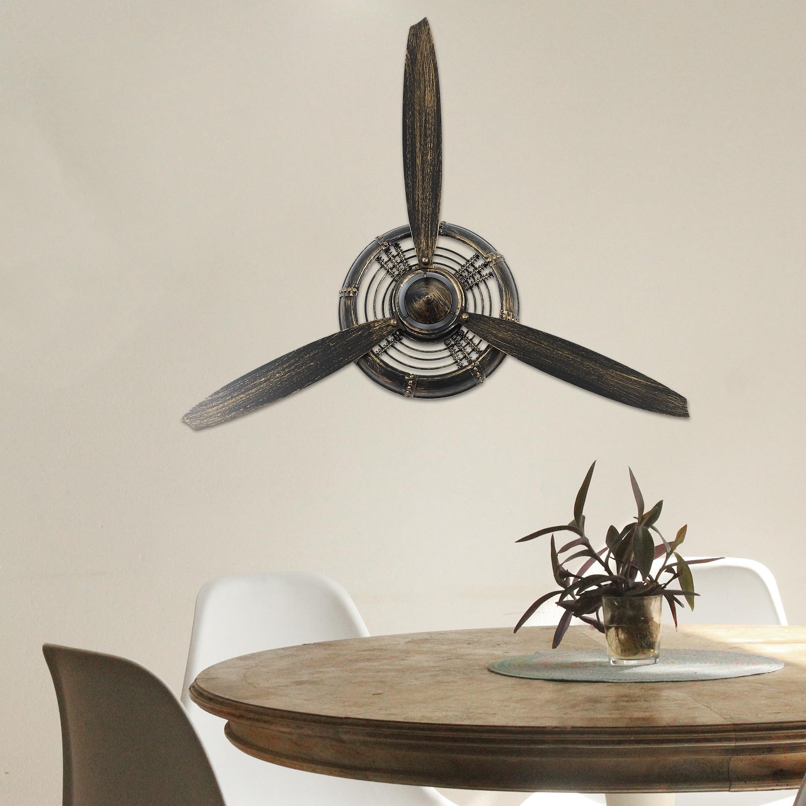 VINTORKY Retro Wanddeko aus Eisen im Vintage Stil mit Einzigartigem Propellerdekor Kreativer Wandbehang als Wandschmuck für Büro und Fotografie Requisite