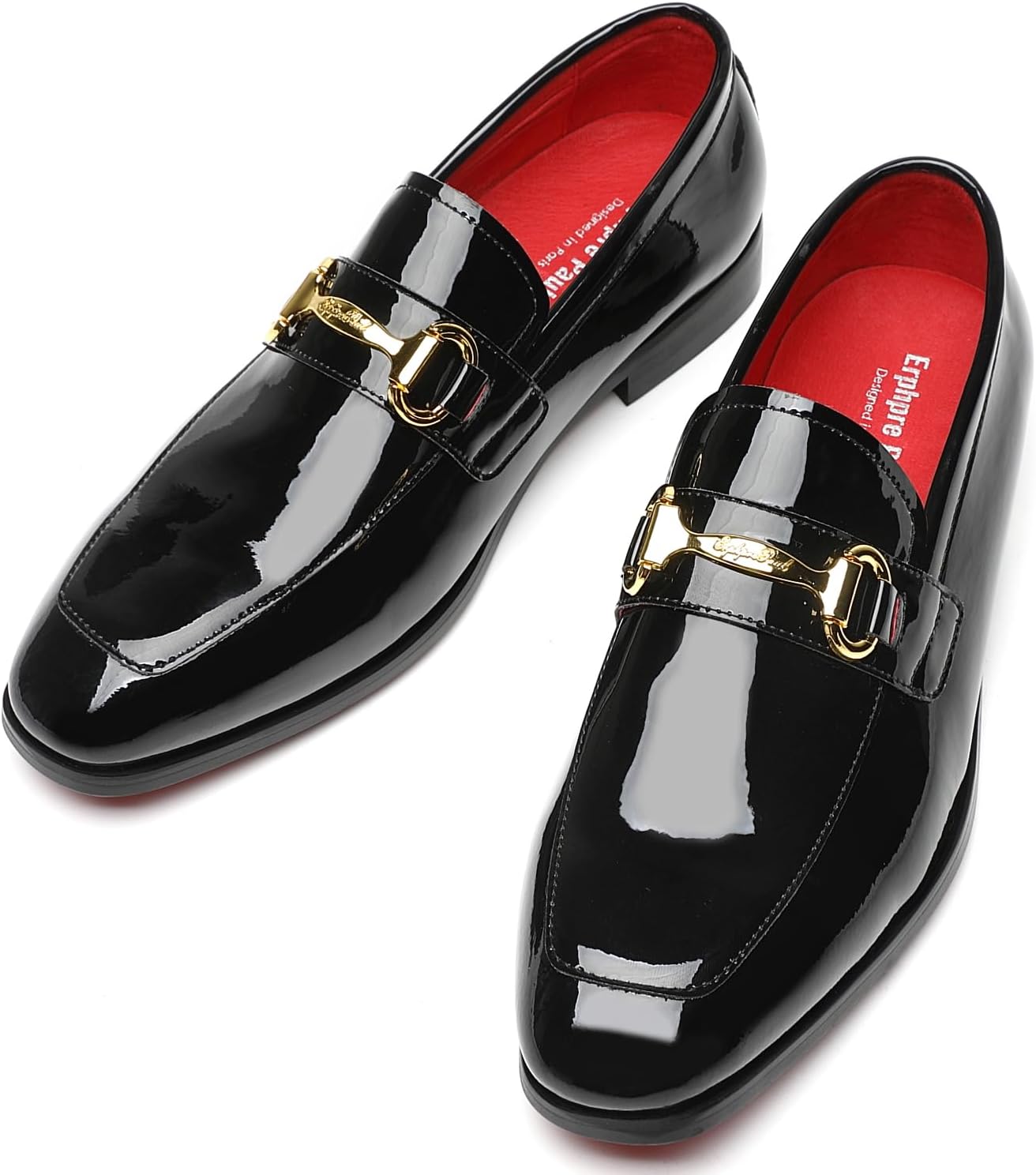 Erphpre Paul Men's Tuxedo Patent Leather Loafers Dress Shoes - Image 4
