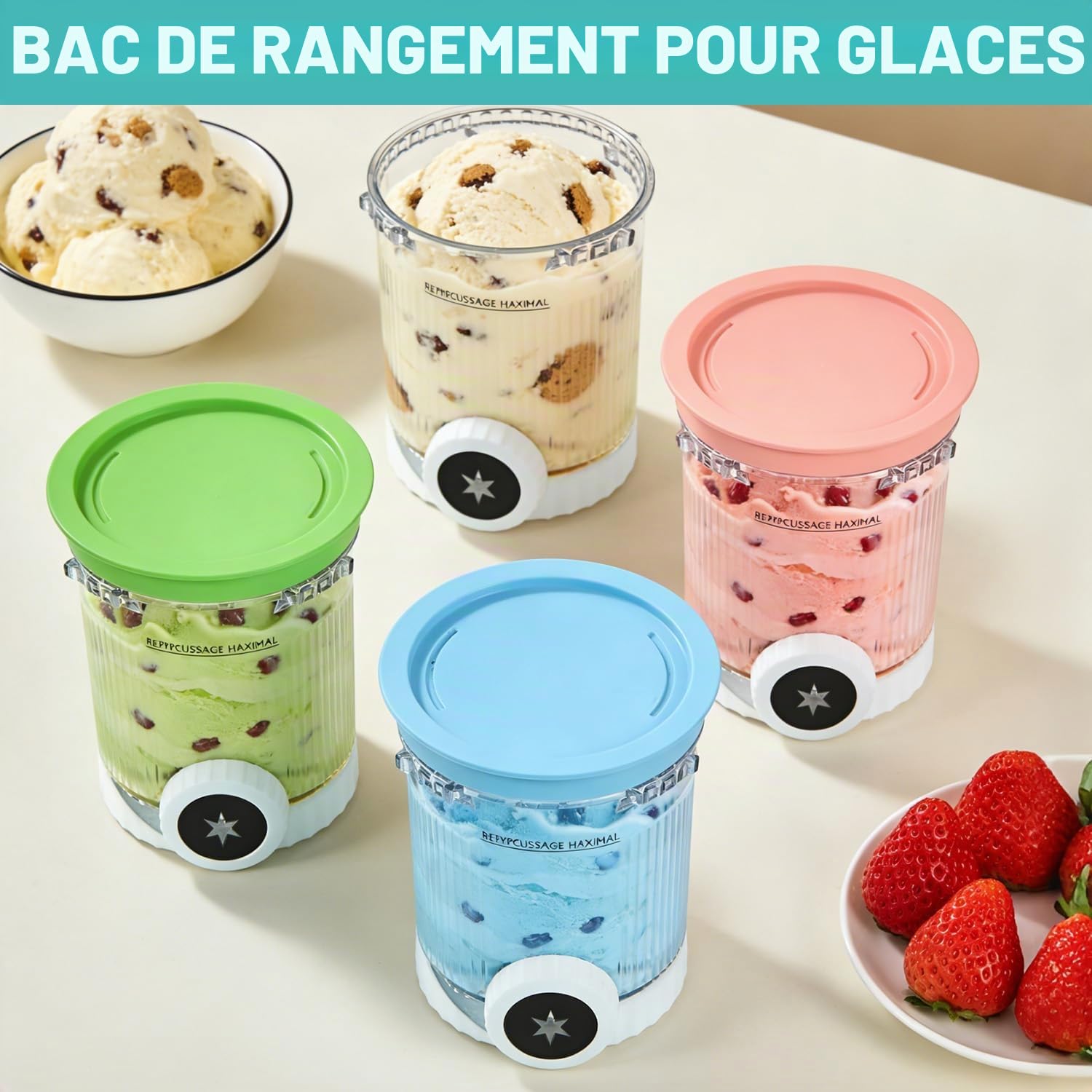 Lot de 4 récipients à pinte de rechange 480 ml pour Ninja Creami Swirl série NC700 NC701EU - Compatible avec les accessoires de sorbetière Ninja Swirl - Sans BPA et passe au lave-vaisselle